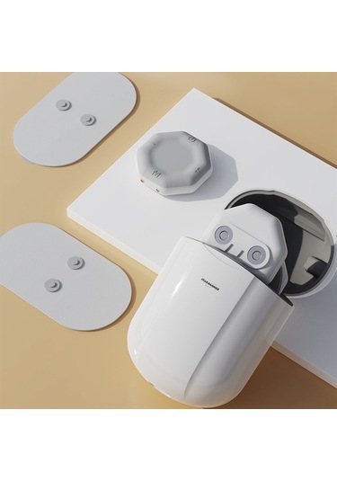 Ruicoo Portatif Düşük Frekanslı Puls Massage Aleti - Bacak, Bel, Omuz, Boyun İçin Mini Masajcı - 2 Ana Ünite + 2 Yama + Şarj Kutusu + Kumanda - Siyah Siyah