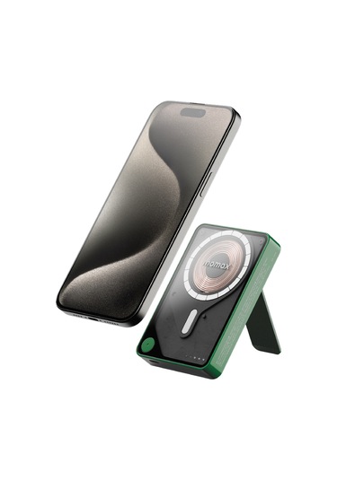 Momax IP132HKG Power X Pro+Magnetic Wireless 10000 mAh Standlı + USB-C Kablo Powerbank Yeşil