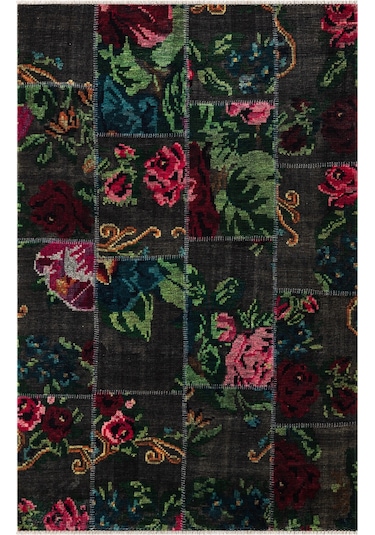 Efes 2302 Patchwork Yumuşak Doku Leke Tutmayan Modern Halı Kilim Çok Renkli