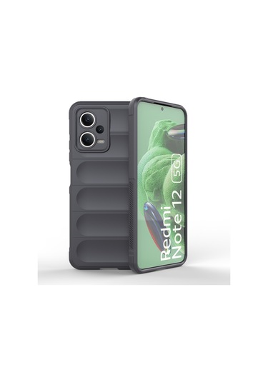 Xiaomi Redmi Note 12 5g / Note 12 5g Hindistan Magic Shield Tpu Flanel Telefon Kılıfı Koyu Gri