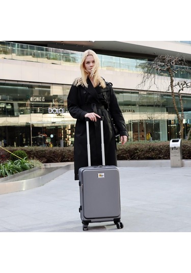 Biggdesign Moods Up Ön Bölmeli, Bardaklık Ve Usb Girişli Kabin Boy Valiz 20" Gümüş