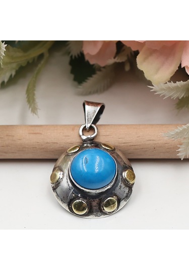 Firuze Taşlı Otantik Set Rose Gold - Gümüş