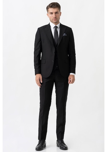 White Stone Terni Ty2001 Slim Fit Yelekli 6 Drop Düz Takım Elbise Siyah - 58 Siyah White Stone Terni Ty2001 Slim Fit Yelekli 6 Drop Düz Takım Elbise Siyah - 58 Siyah