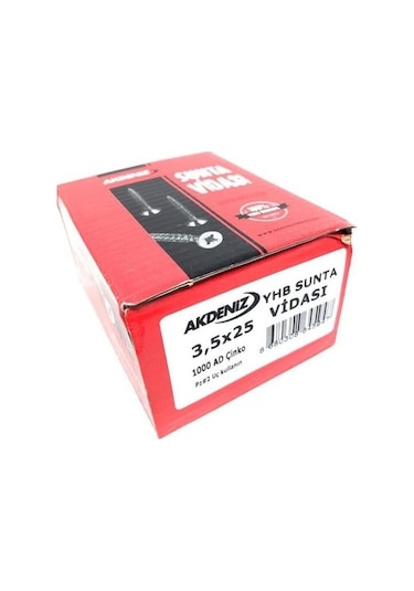 Akdeniz 3.5X25 Sunta Vidası - Seçenekli 1.000 Adet