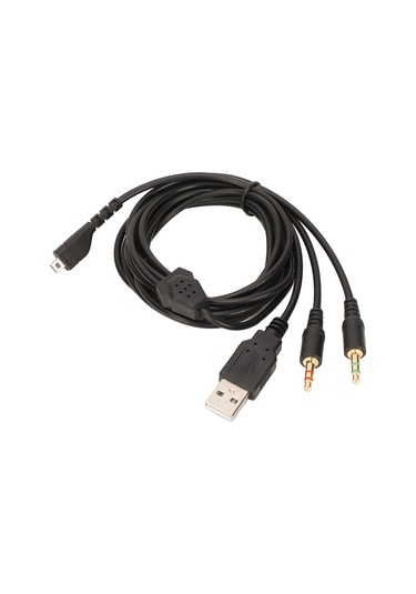 Steelseries Arctis 3,5,7 Pro 2m İçin Işıklı Kulaklık Kablosu 3'ü 1 Arada Konnektörlü Yedek Kablo Oyun Kulaklığı Kablosu