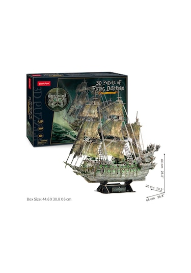 Uçan Hollandalı Korsan Gemisi 3d Puzzle 360 Parça Led işık