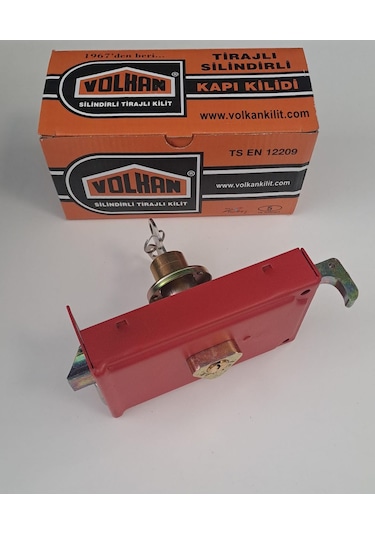 Volkan Silindirli Trajlı Tirajlı Kilit Kare 14 Cm Silindirli Trajlı Tirajlı Kilit - Demir Kapı Kilidi