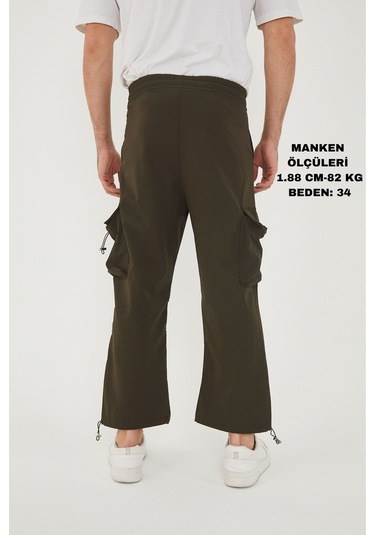 Camp Scoutland Camp550 Outdoor Tactical Kargo Cepli Ayarlanabilir Paçalı Oversize Erkek Jogger Yürüyüş Pantolonu Haki