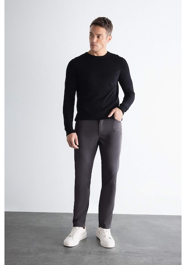 Defacto Chino Kanvas Pantolon Slim Fit Dar Kesim Pamuklu Esnek Dar Paça C9441AX24AUAR9 Antrasit Defacto Chino Kanvas Pantolon Slim Fit Dar Kesim Pamuklu Esnek Dar Paça C9441AX24AUAR9 Antrasit