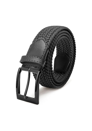 Örgü Lastik Kemer 3,5cm Siyah Siyah