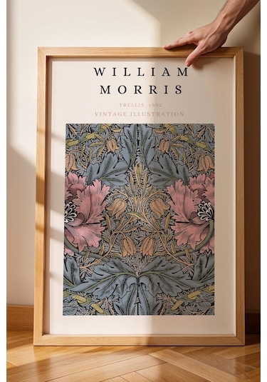 William Morris Trellis 1862 Çerçeveli Tablo - Eklektik Tarz Duvar Dekoru