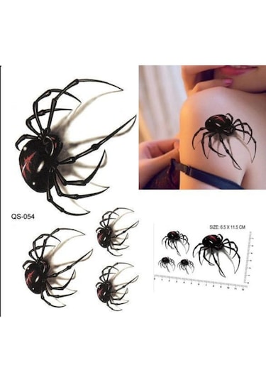 3d Örümcek Geçici Dövme Kol Dövmesi Tattoo Dört Figür