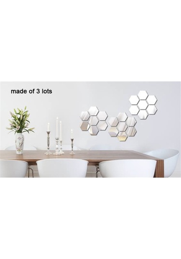 Altıköşe Altıgen Geometrik Hexagon 3Mm Cam 18X16 Duvar Boy Aynası
