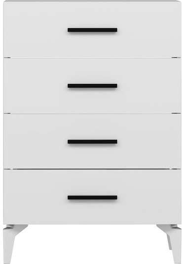 Kale Ayaklı Şifonyer 4ç - Beyaz