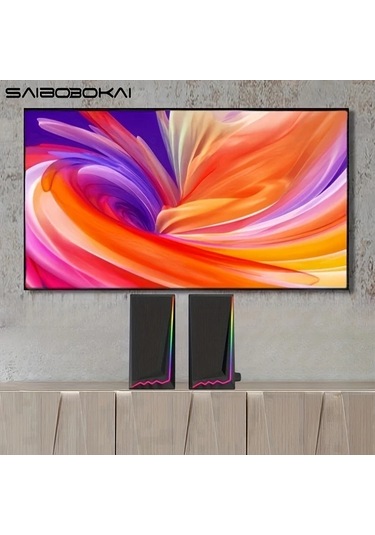 Willowhaven Siyah 1 Adet Rgb Işıklı Ses Sistemi, Usb Tak Çalıştır Bilgisayar Hoparlörü, Pc Tv Laptop İçin