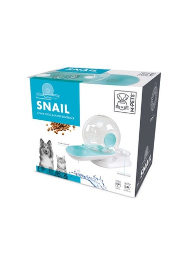 M-pets Snail Hazneli Kedi Ve Köpek Su Ve Mama Kabı Mavi 2800 Ml 244-51016.01