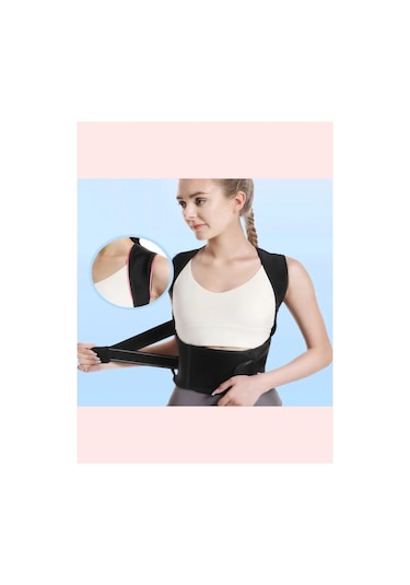 Hyfix Model Dik Duruş Ve Kamburluk Giderici Medikal Spor Sırt-bel Korsesi Siyah Renk Siyah
