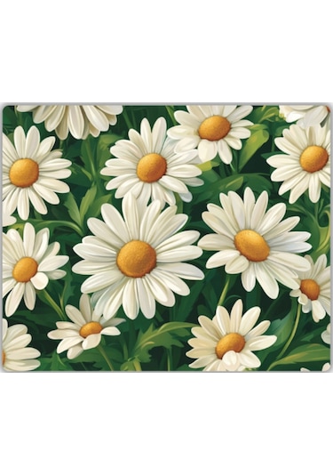 Yeşillikler Ve Papatya Baskılı Mouse Pad 18x22 Cm