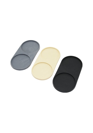 2 Bölmeli Oval Renkli Silikon Yağdanlık - Sabunluk Altlık 1