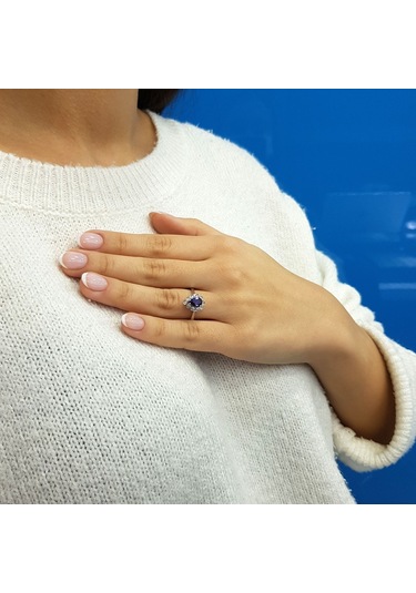 Lova Pırlantalı Damla Ametist Yüzük - 1070168