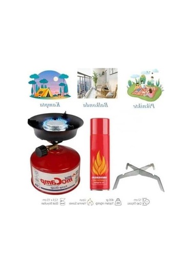 Ebitda Kamp Ocağı Seti Kırmızı-siyah - Hafif Ve Taşınabilir Kamp Pişirme Aleti Kırmızı - Siyah