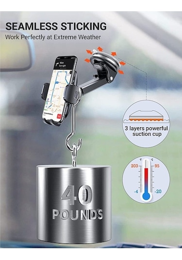 Batcell Araç İçi Uzayan Ayarlanabilir Vantuzlu Telefon Tutucu