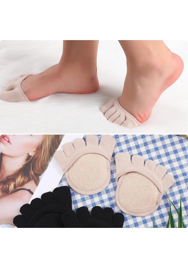 Padalink Kadınlar İçin 6'lı Set Yarı Ayaklı Kaymazsız Ayırıcı Parmak Çorap, Elastik Ölçek Us 6-9.5 , Uzun Yürüyüş/standing İçin Uygun Diğer