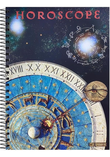 Özgün Horoscope A4 Sert Kapak Spiralli Defter 150 Yaprak Kareli