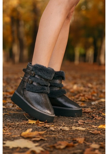 Çift Tokalı Kalıntaban Kadın Bot Platin