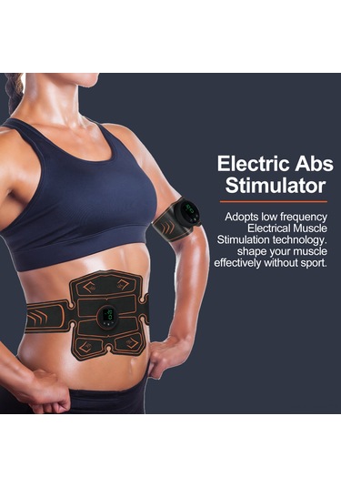 Qingmipy Akıllı Karın Kası Şekillendirici 12 Mod 19 Seviye Şarj Edilebilir Masaj Aleti - Evde Ve Ofiste Kullanım Siyah