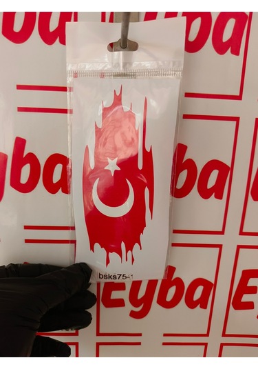 Türk Bayrağı 16x7 Cm Baskes 1 Adet Renkli Baskı Sticker, Bisiklet, Karavan,otomobil,çocuk
