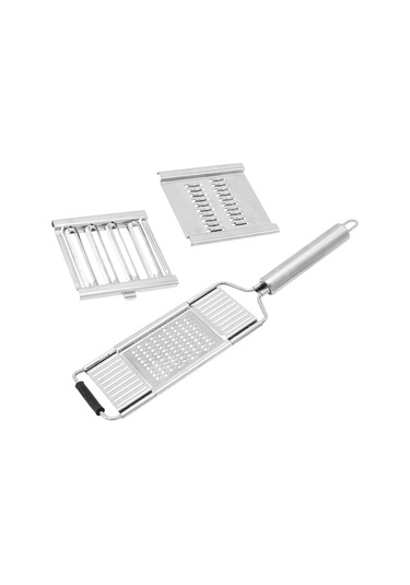 Monyee 3'lü/4'lü Çelik Sebze Dilimleyici Seti - Şerit/slice Kesim Fonksiyonu, Renkli Kutuda Gümüş