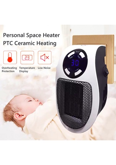 Qingmipy Eu Plug Ptc Seramik Isıtıcı 500w - Hızlı Isı, Led Sıcaklık Gösterimi, Aşırı Isı Korumalı, Sessiz Ve Taşınabilir Ev Ofis Isıtma Cihazı