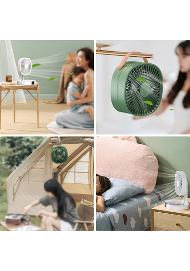 Honmex Taşınabilir Katlanabilir Masaüstü Fan 3 Hızlı Rüzgar Modu 2000mah Pil Usb Şarjlı Ev, Ofis, Seyahat İçin