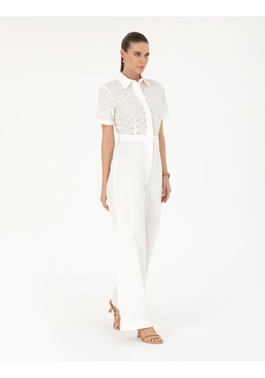 Pierre Cardin Kadın Ekru Tulum Dokuma 50284904-vr019 Ekru