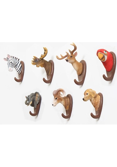Suntek Yaratıcı Duvara Monte Askılı Ev Dekor Zebra Hayvan Kafası Askı Çok Renkli