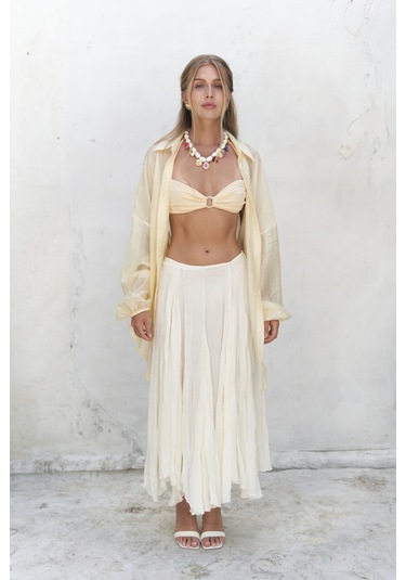 Lyra Oversize Sarı Gömlek sarı