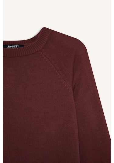 Defacto Regular Fit Bisiklet Yaka Basic Düz Uzun Kollu Tunik C4474ax25wnbr350 Bordo