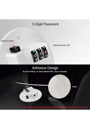 Samdoo Çocuk Güvenliği Kilit: Pencere-buzdolabı Koruması, Şifreli Kilitleme, Yüksek Katlardan Düşme Engeli, Deliksiz Montaj, Siyah Çok Renkli