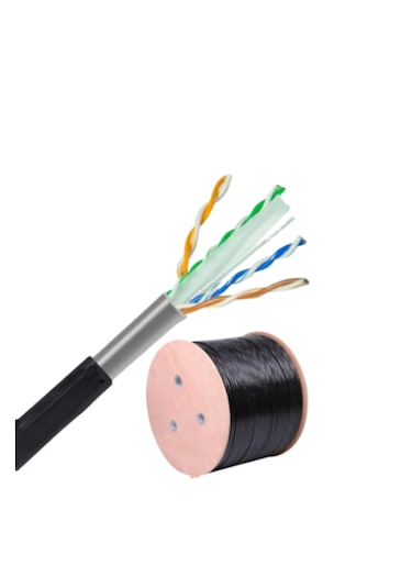 Cat6 Çift Katmanlı Dış Ortam Network İnternet Kablosu 305m 0,57mm 1.sınıf Ethernet Ve Network Kablosu