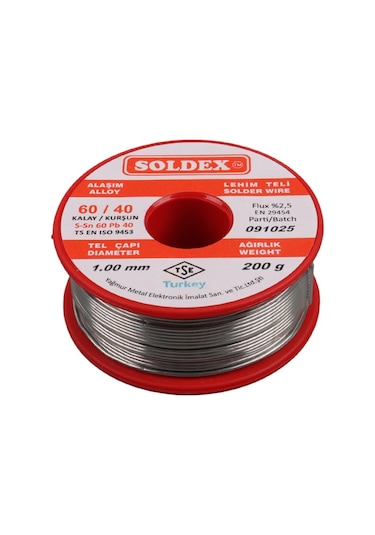Soldex 1.00mm Kalın 200 Gram Kalın Lehim Teli Sn60 Pb40