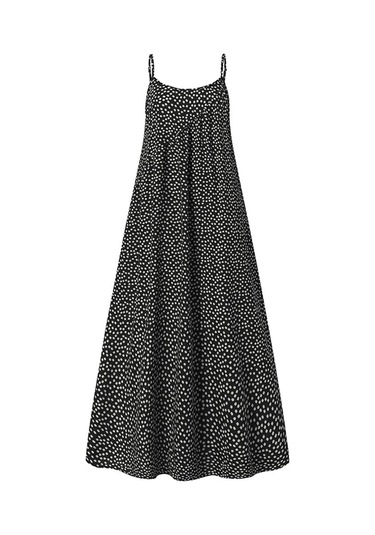 Kah Vonda Yaz Kadın Moda Baskı Askı Tatil Uzun Elbise Kolsuz Bohemia Plaj Geniş Bacak Rahat Gevşek Maxi Elbiseler Büyük Beden stidos Kahverengi