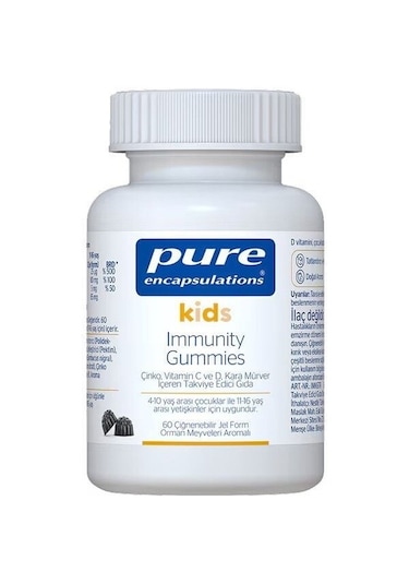 Pure Encapsulations Kids İmmunity 60 Gummies