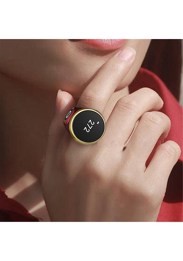 Xindoker Dokunmatik Sayım Yüzükü, Oled Ekranlı, Su Geçirmez, Akıllı Kilit Fonksiyonu, Kolay Şarj, İki Boyutlu, Yeşil