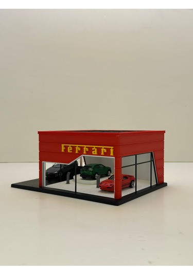 3d Baskı 1/64 Ölçekli Ferrari Showroom Tasarımlı Diorama Araç Sergileme Garajı