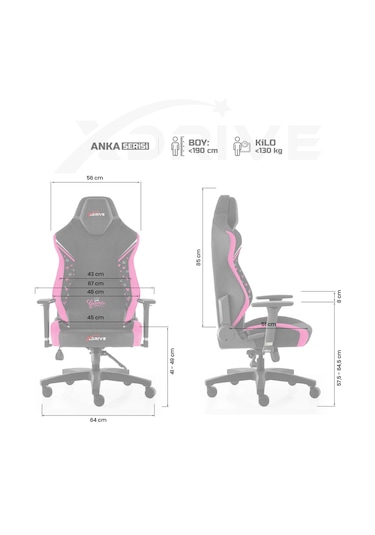 xDrive Anka Profesyonel Oyuncu Koltuğu - Queen Özel Seri Pembe/Siyah