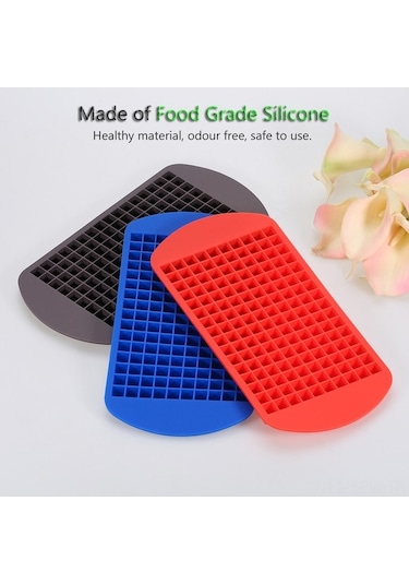 Besthome1 Gıda Kalitesi 160 Hücreli Buzluk, Blender İçin Küçük Buz, Makinaya Yıkama Uygun Mavi Buz Formu, Çok Renkli Çok Renkli