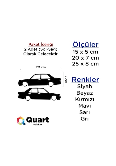 Tofaş Şahin Basık Oto Sticker Araba Sticker (348244842)