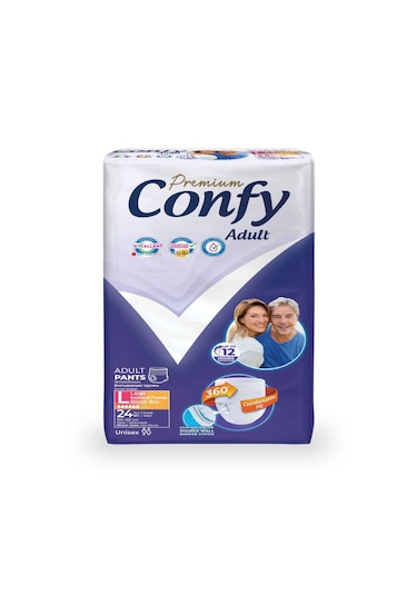 Confy Adult Premium Yetişkin Külot Bezi Large 24 Adet