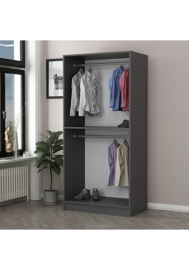 Minar Kale 2 Kapaklı Dolap Antrasit 210cm